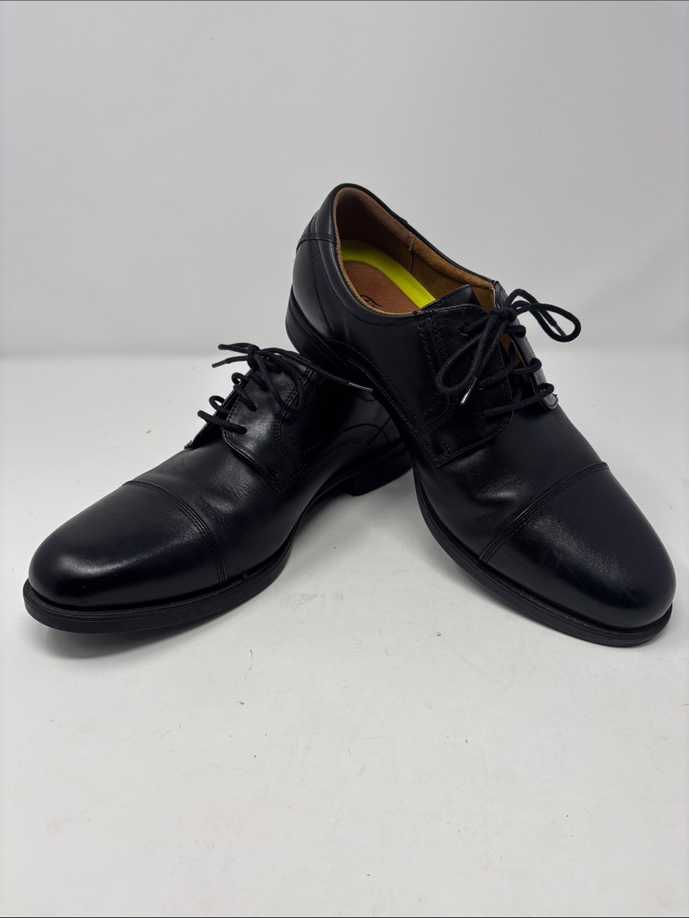 Florsheim 9.5D 9.5 D Classic Black Cap-Toe Men's Dress Shoes